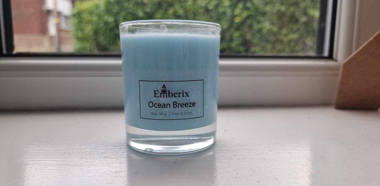 Hand-poured ocean aromatherapy candle in jar