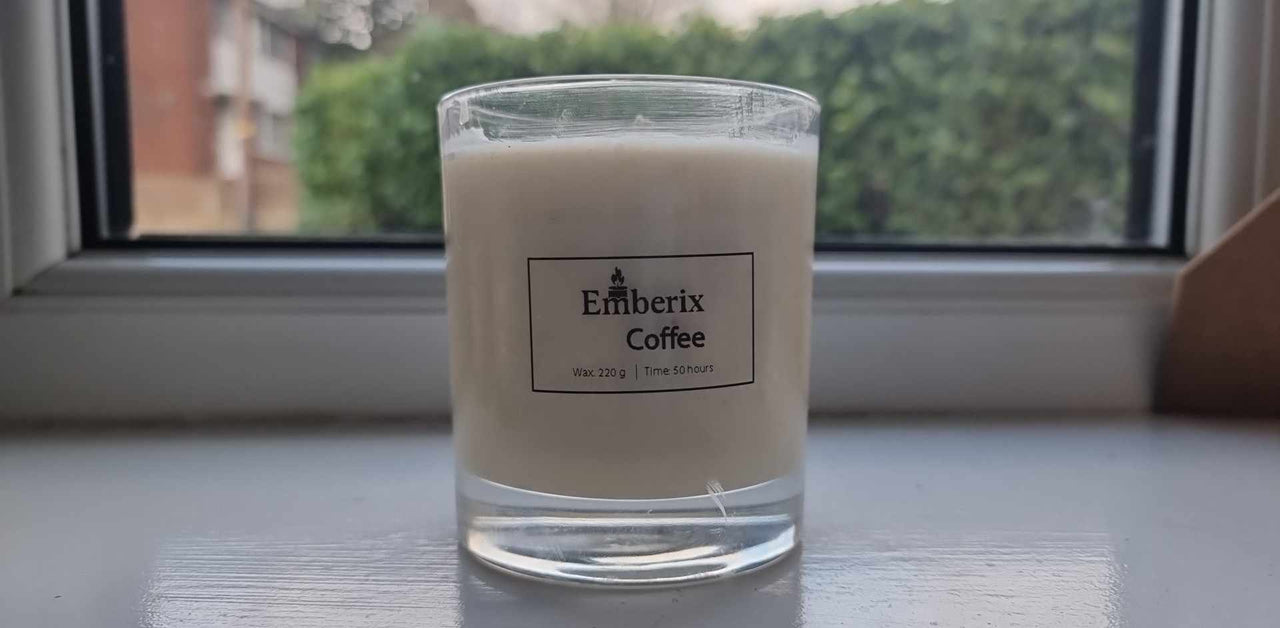 Fresh coffee scented aromatherapy candle for relaxation