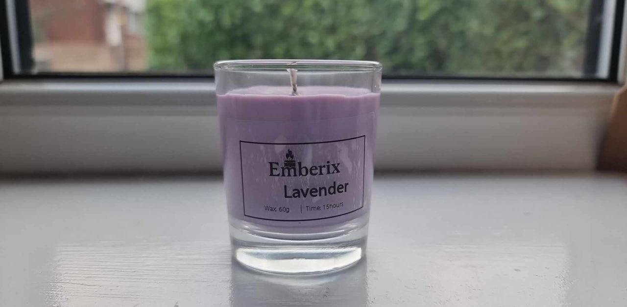 Lavender scented candle in 9cl jar with cotton wick